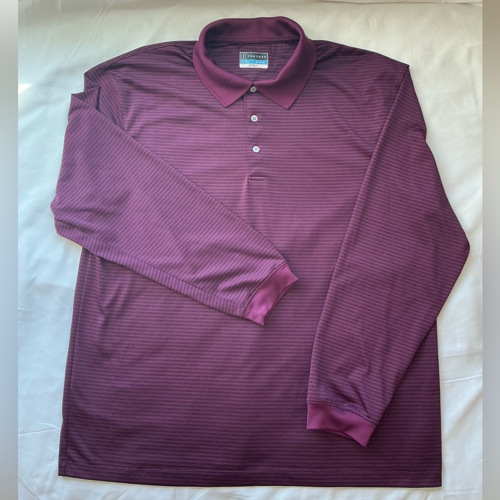 PGA Tour Airflux Long Sleeve Golf Polo Shirt Men’s size XL